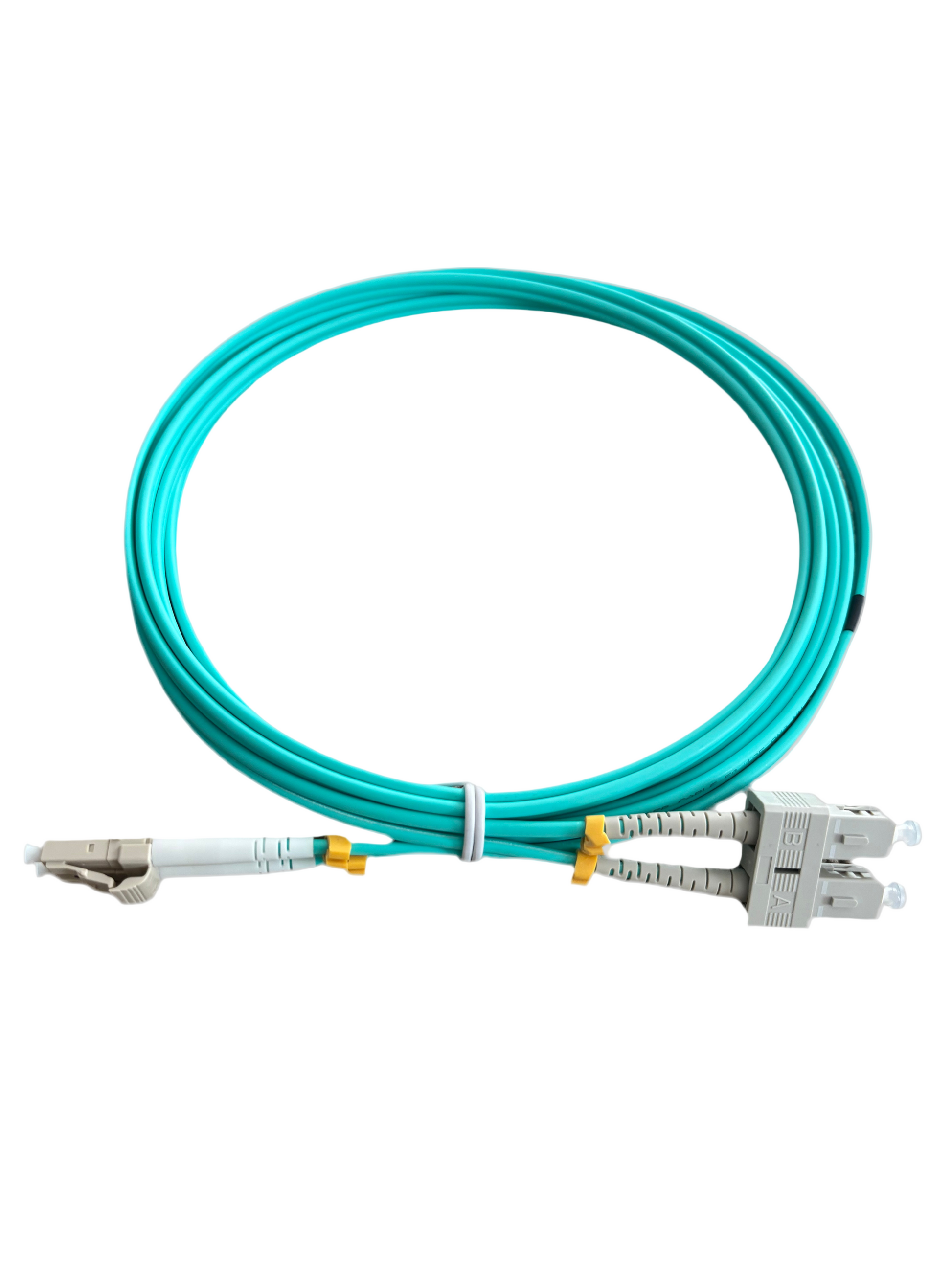 OM3 SC-LC Multimode Fiber Optic Patch Cable 10ft - 10Gbps Enterprise Grade