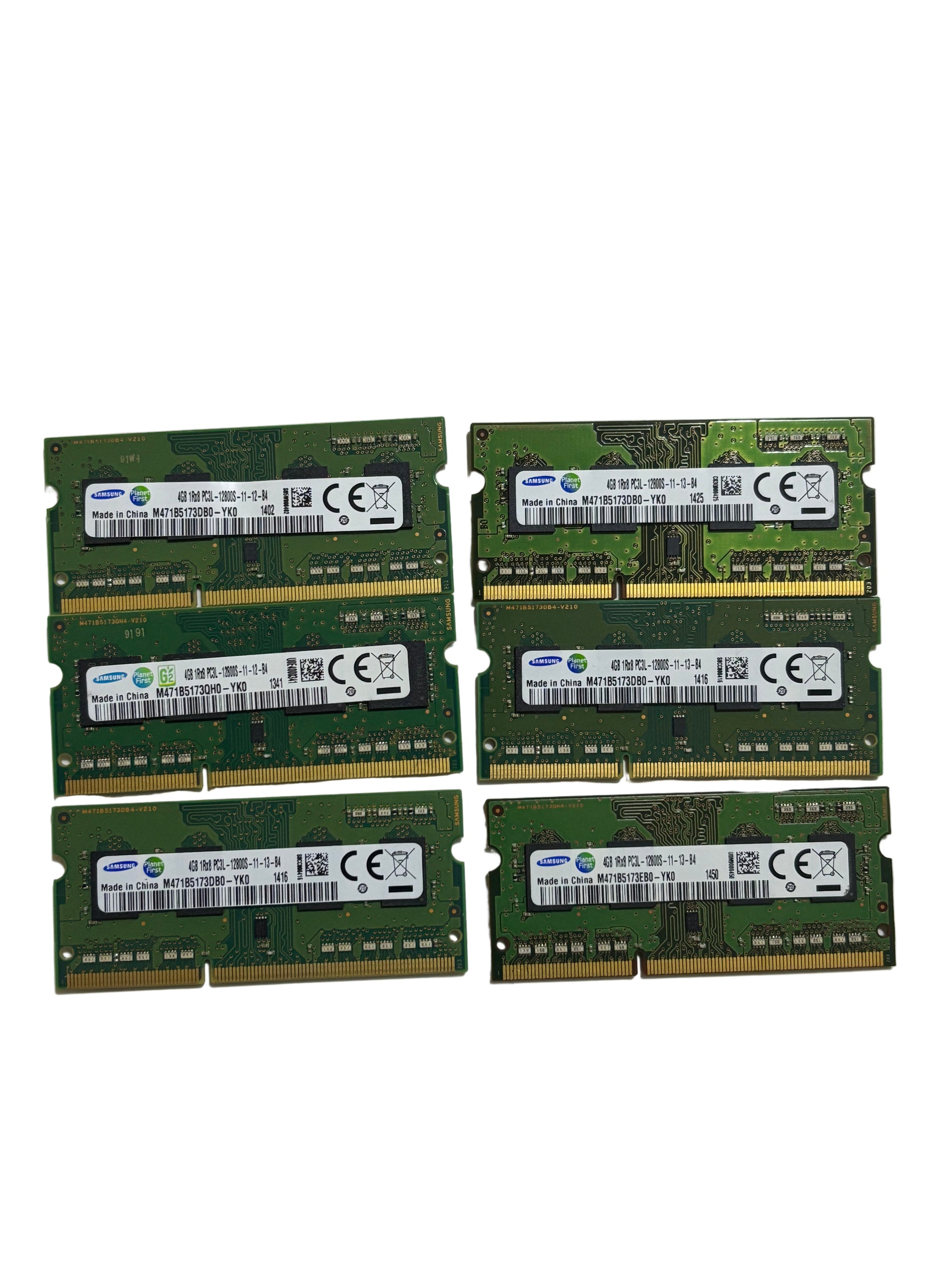 Samsung 24GB DDR3L SODIMM (6X4GB) 1Rx8 PC3L-12800S Dell/Hp laptop memory module RAM) M471B5173DBO-YKO