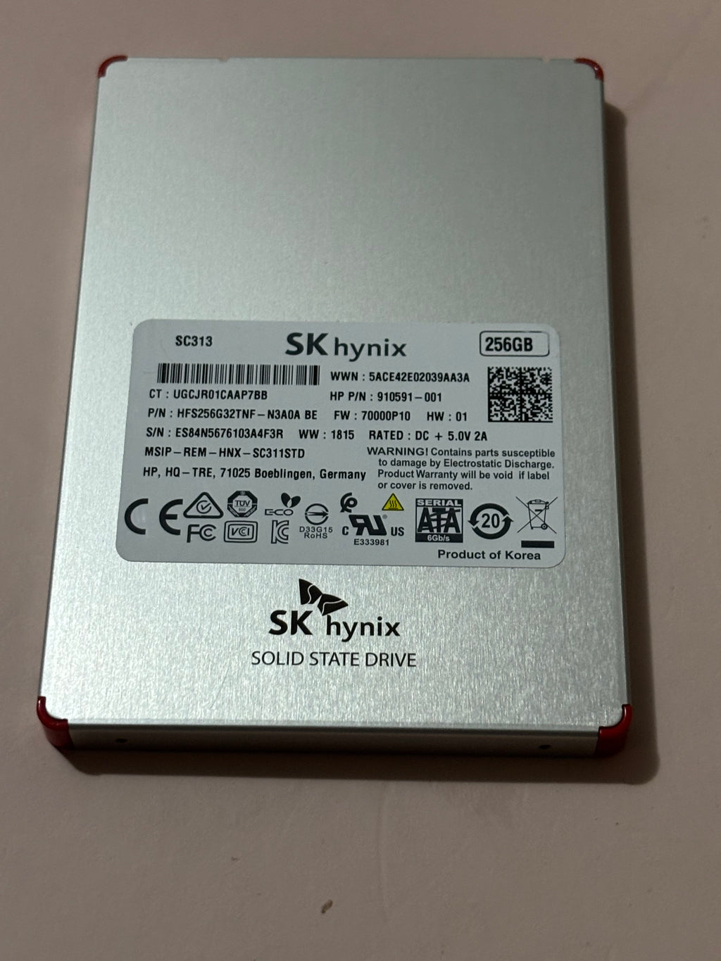 256GB SSD 2.5-inch 7mm SK Hynix