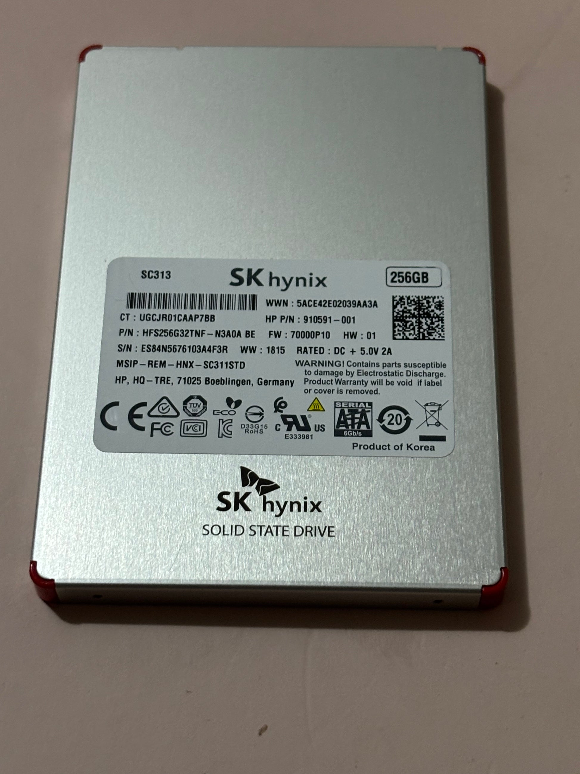 256GB SSD 2.5-inch 7mm SK Hynix