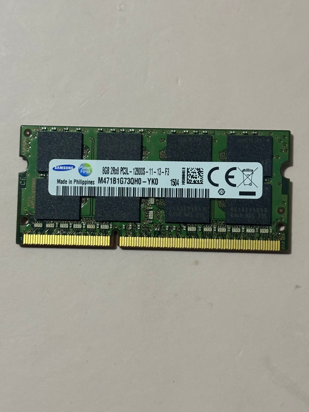8GB RAM DDR3-PC3L-12800S(Samsung)2Rx8 SODIMM