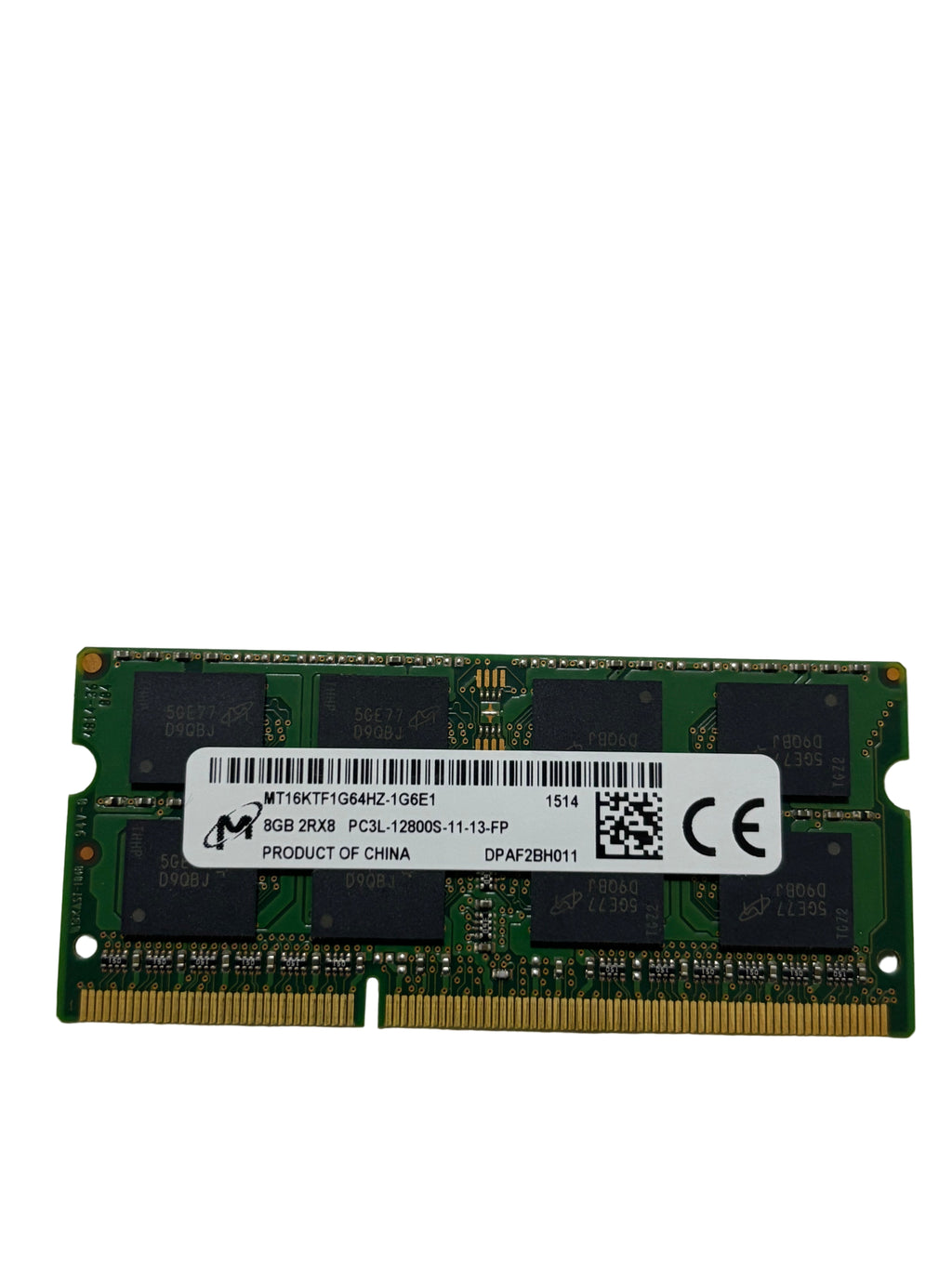 Micron 8GB DDR3L 1600MHz SODIMM memory module laptops 2Rx8 MT16KTF1G64HZ-1G6E1