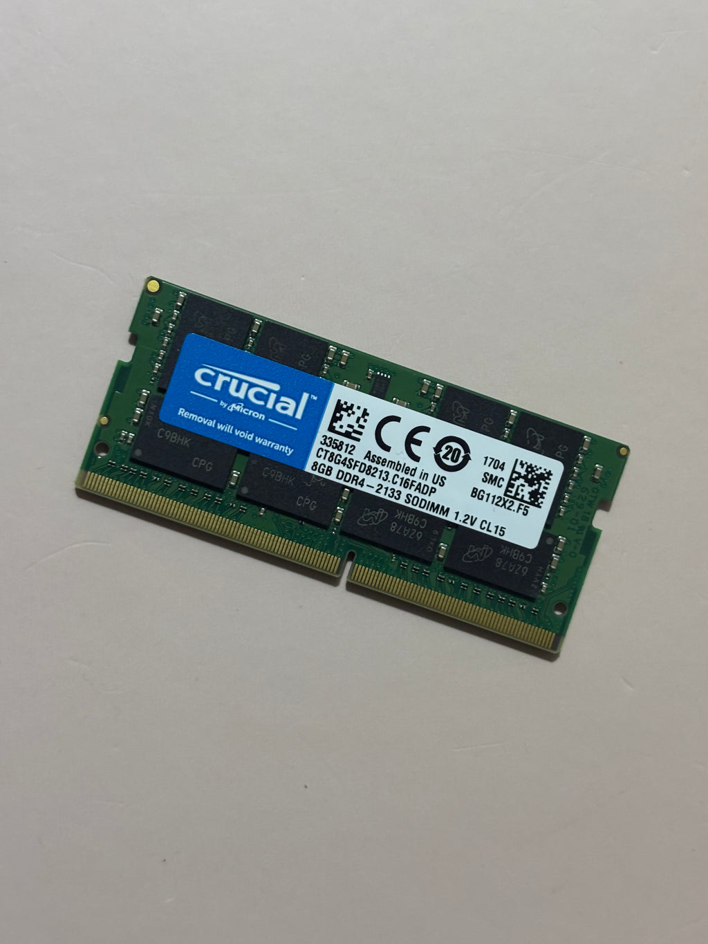 8GB DDR4 RAM -pc4 2133 SODIMM (crucial)