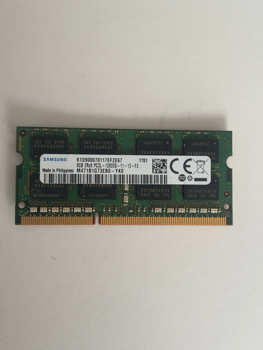 8GB DDR3-PC3L 12800s Samsung memory Ram SODIMM (2Rx8)