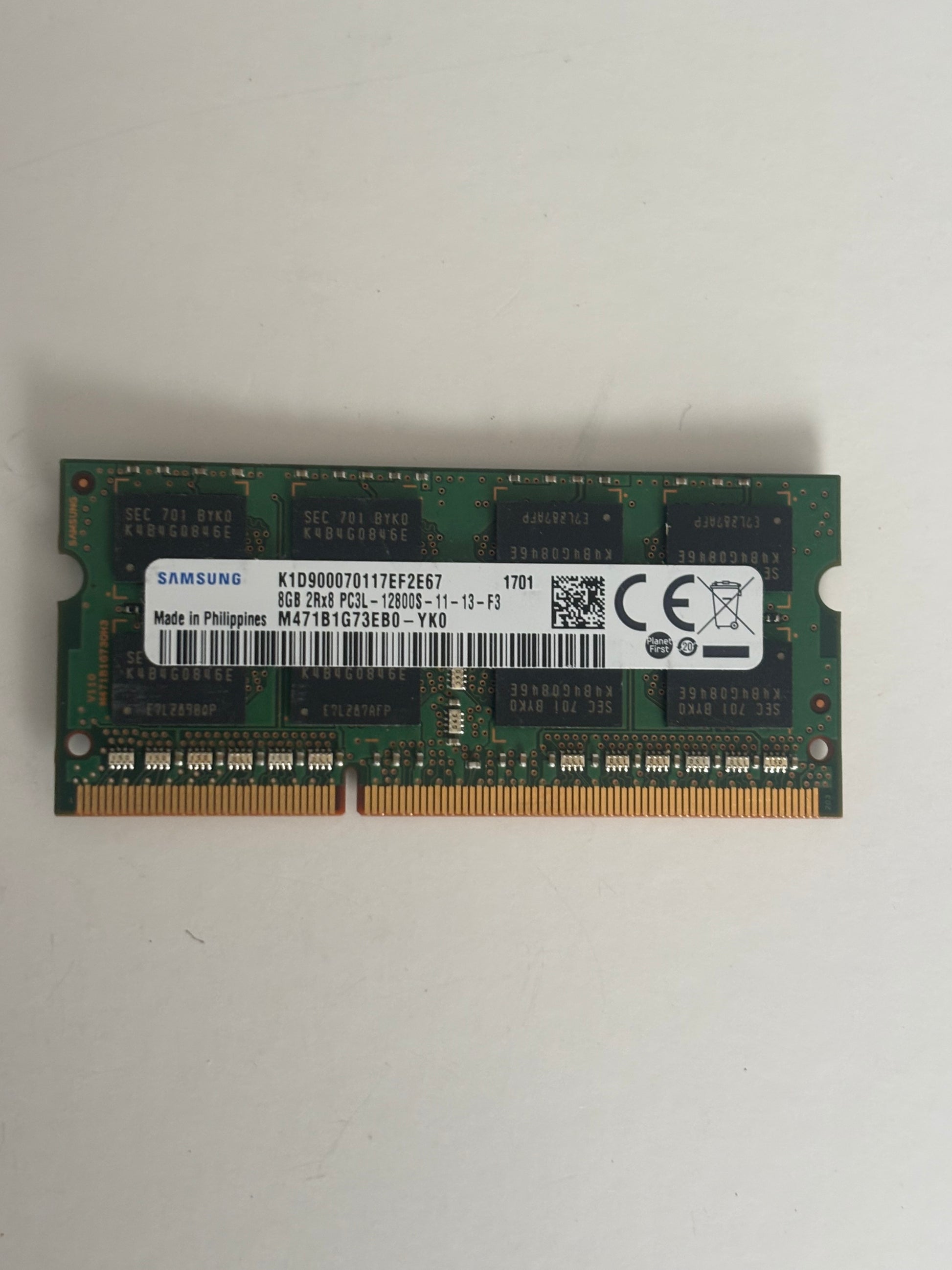 8GB DDR3-PC3L 12800s Samsung memory Ram SODIMM (2Rx8)