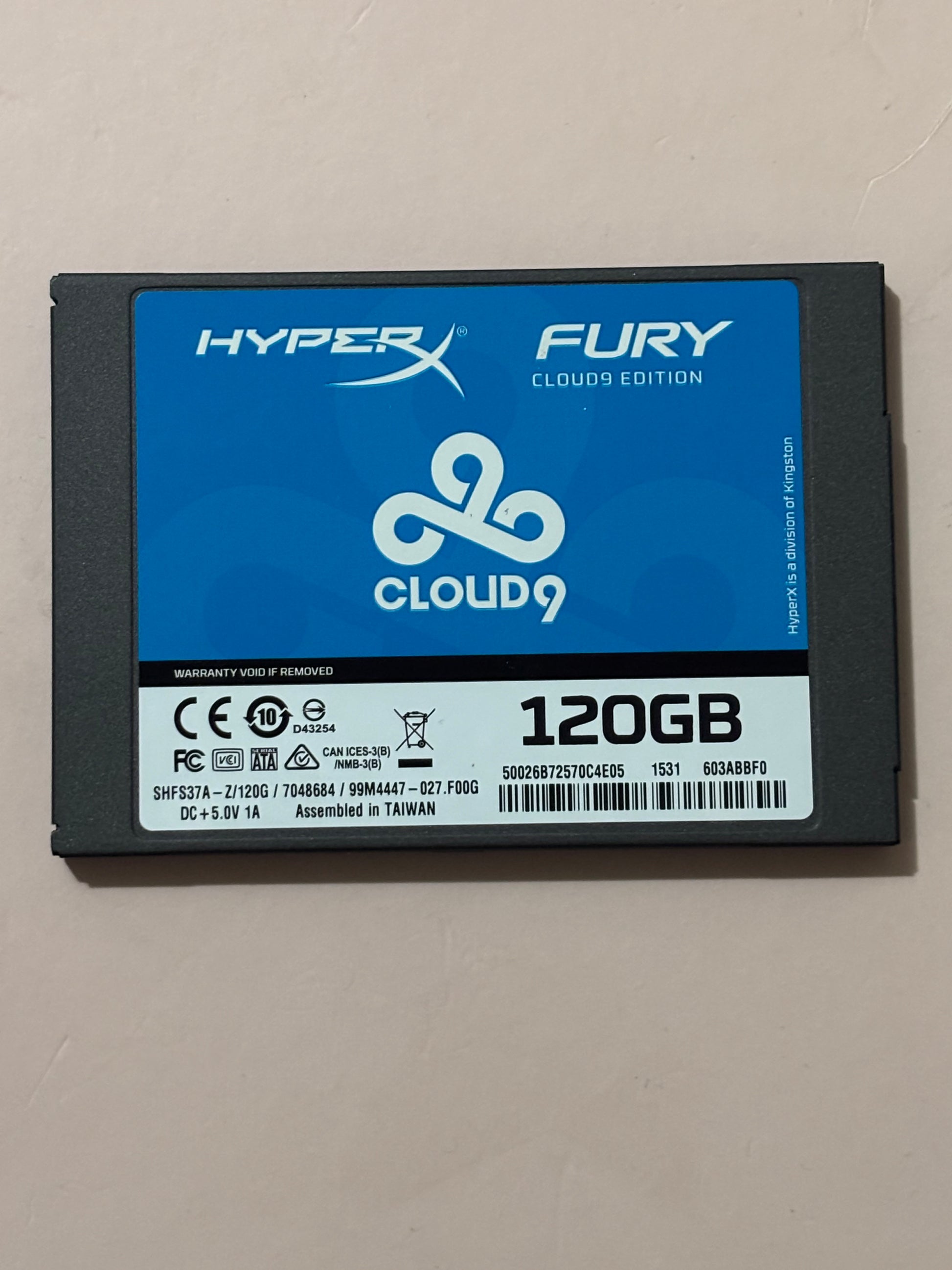 120GB SSD 2.5/7mm Kingston HyperX FURY Cloud9 Edition