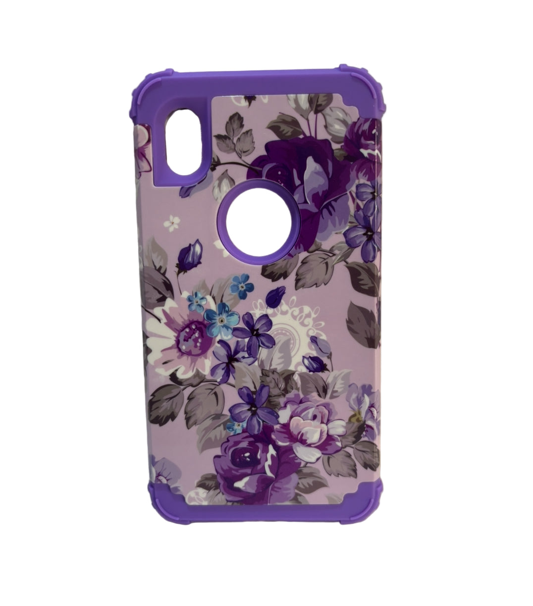 iPhone XR 6.1 Soft Silicone Rubber & Plastic Bumpers Heavy Duty Shockproof Protection Lavender Flowers Case