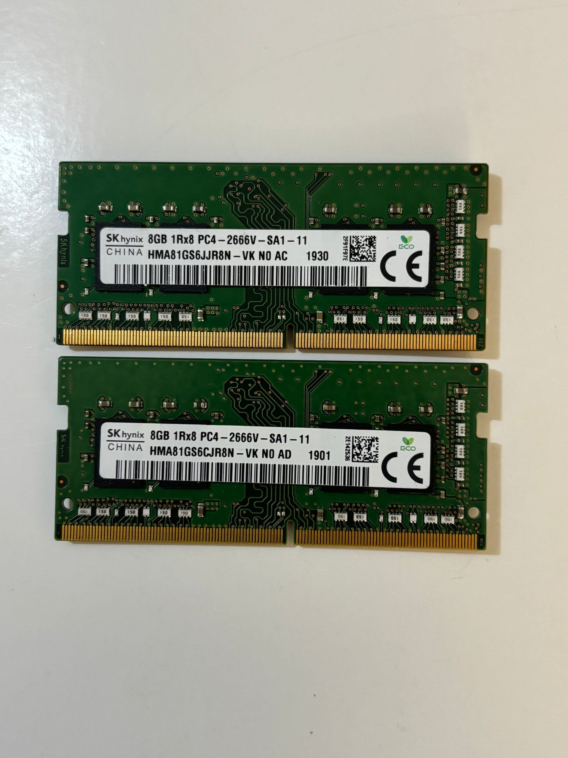 16GB DDR4 Memory Ram (2x8GB) PC4-2666v Sk Hynix SODIMM (1Rx8