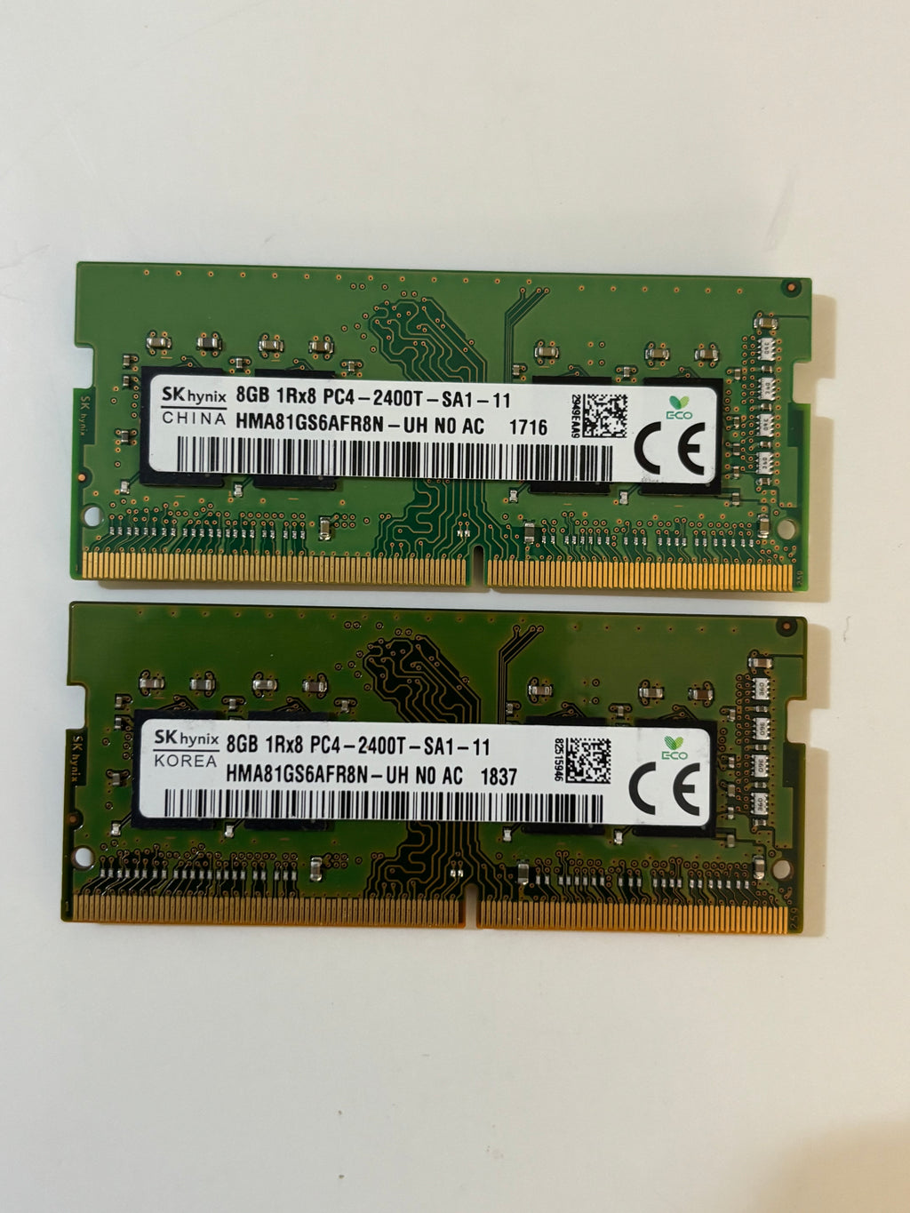 16GB DDR4 Memory RAM (2X8GB) Sk Hynix-PC4- 2400T 1Rx8 SODIMM
