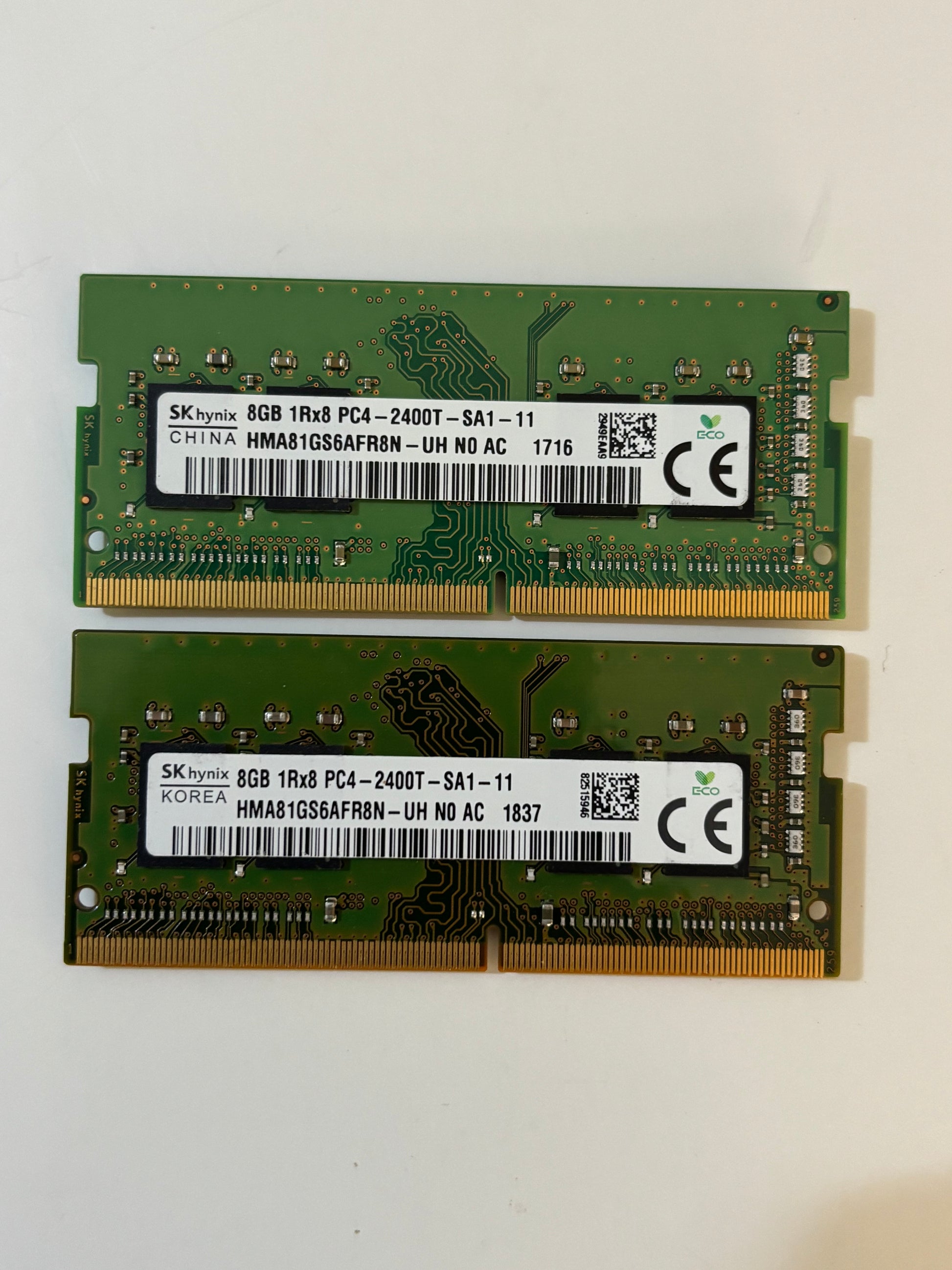 16GB DDR4 Memory RAM (2X8GB) Sk Hynix-PC4- 2400T 1Rx8 SODIMM