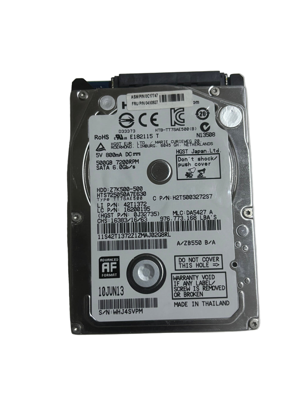 500GB 2.5-inch” 7mm HGST Travelstar Z7K500-500 Laptop SATA 6.0 Gb/s hard drive
