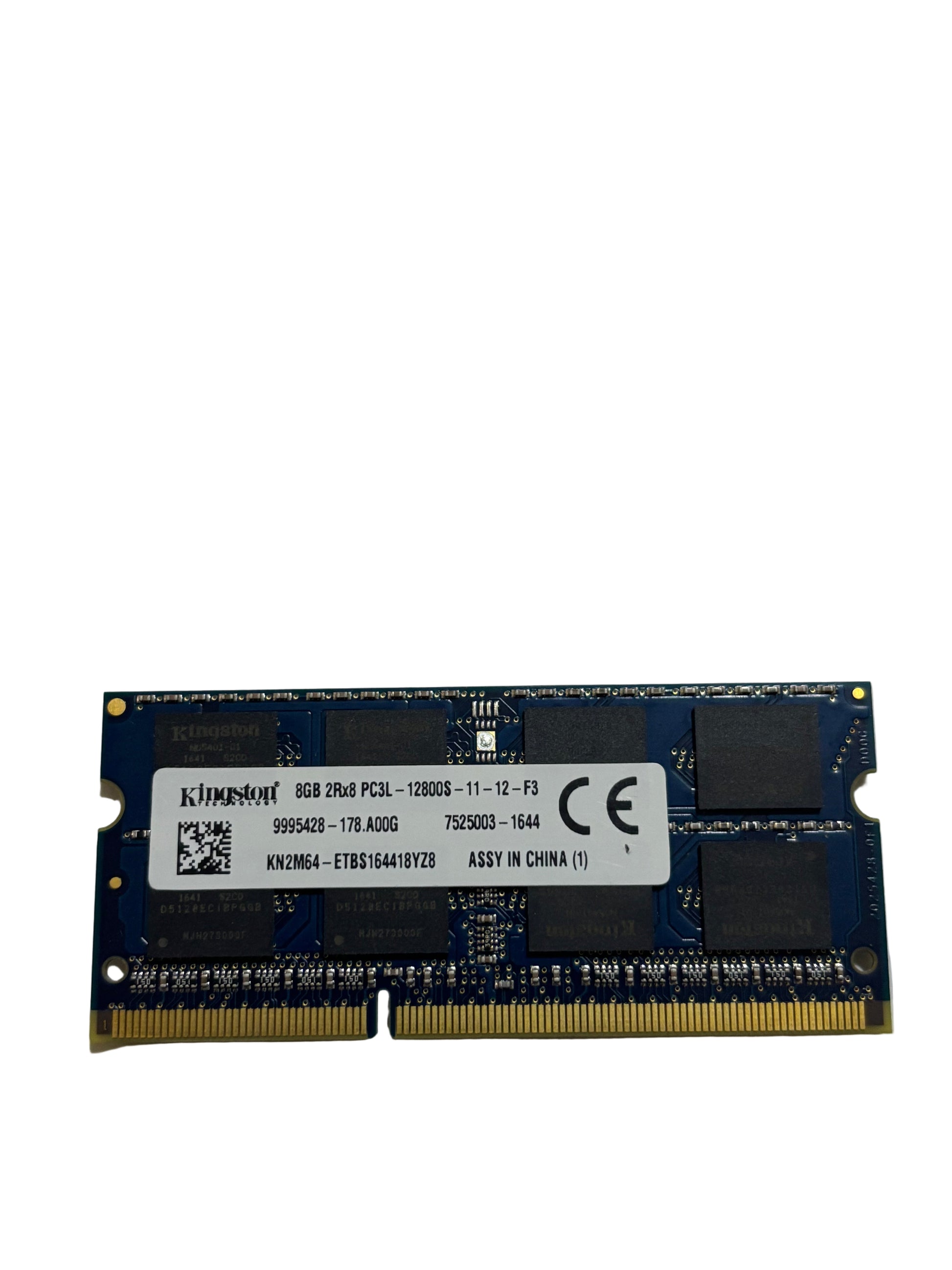Kingston 8GB 2Rx8 PC3L - 12800S -11 - 12 - F3 9995428 - ETBS164418YZ8 DDR3L Laptop Memory