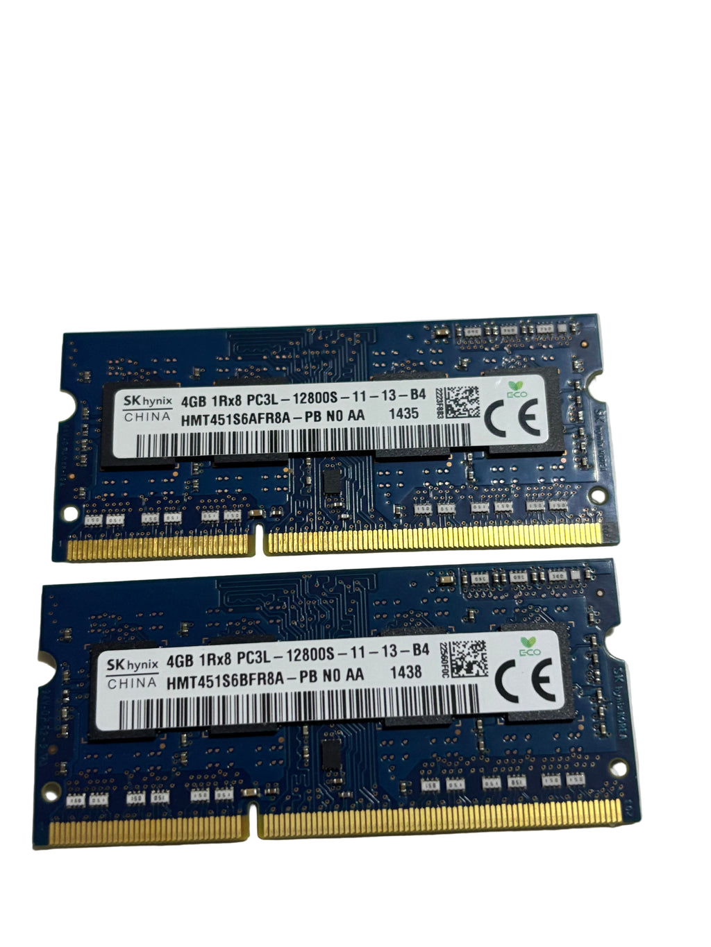 SKhynix 8GB 1Rx8 PC3L-12800S-11-13-B4 (2X4GB)SO-DIMM, SO-DIMM laptops Memory 
HMT451S6BFR8A-PB NO AA 1438
100