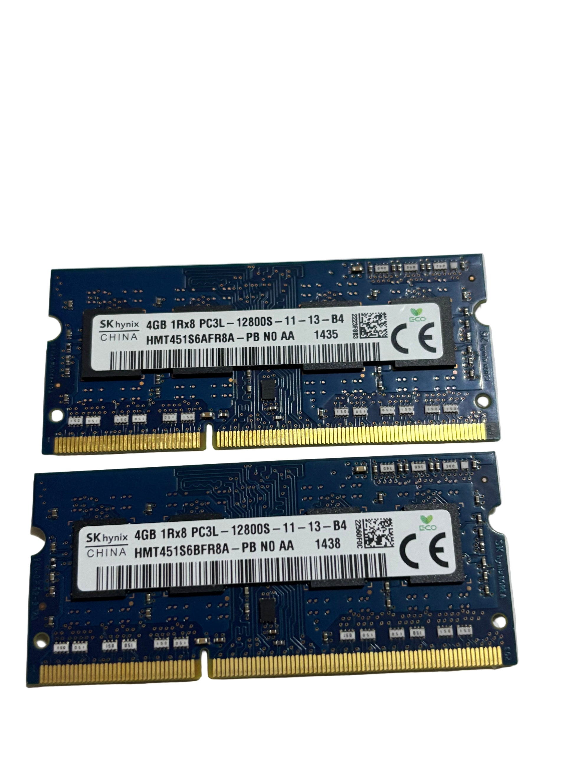 SKhynix 8GB 1Rx8 PC3L-12800S-11-13-B4 (2X4GB)SO-DIMM, SO-DIMM laptops Memory 
HMT451S6BFR8A-PB NO AA 1438
100