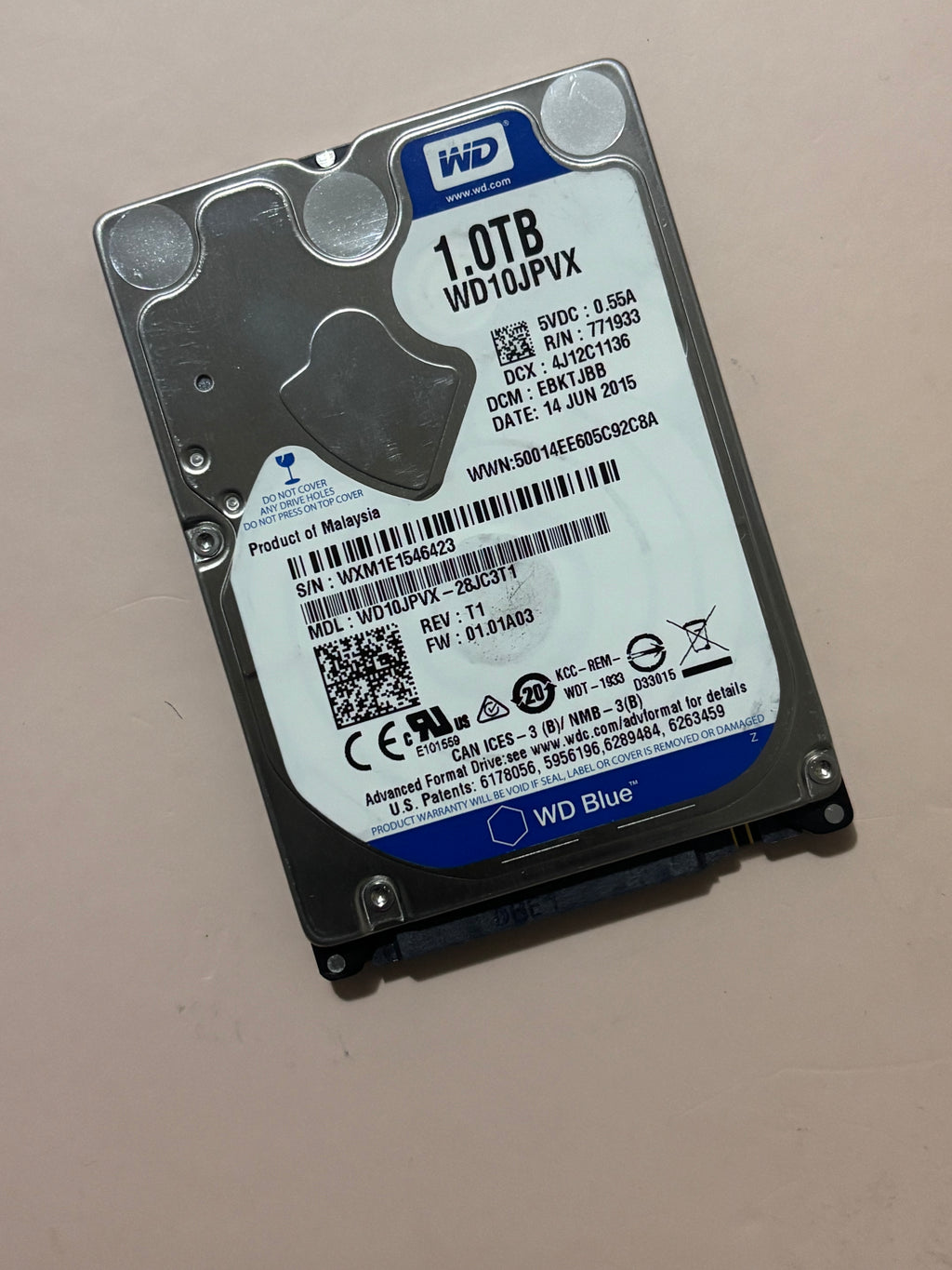 1TB WD Hard Drive 5400RPM (2.5-9mm