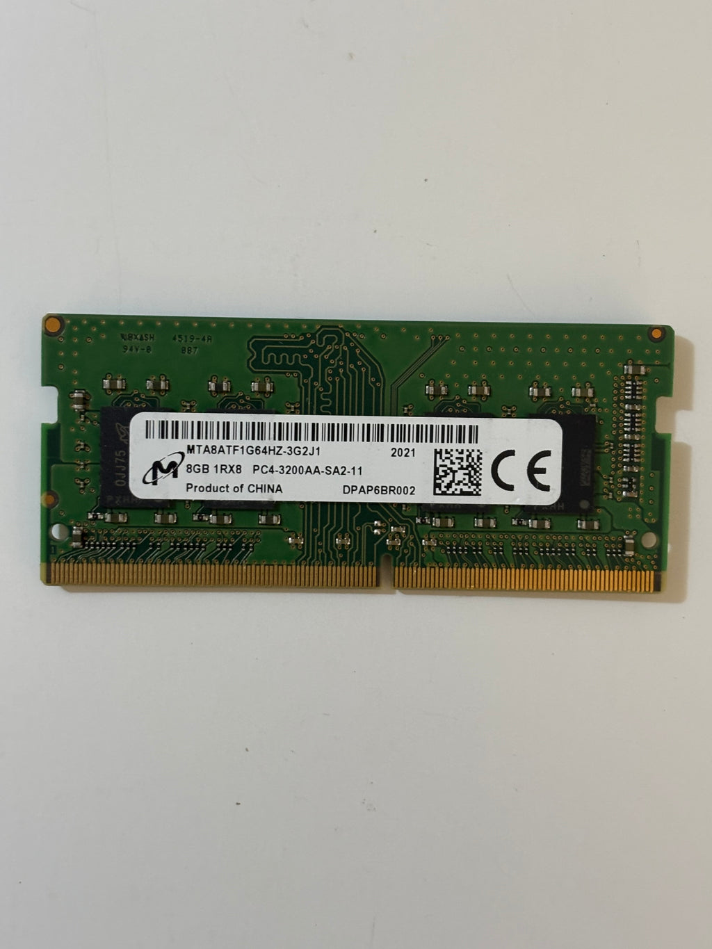 Micron 8GB DDR4 -PC4 3200AA-1Rx8 SO-DIMM memory Ram module
