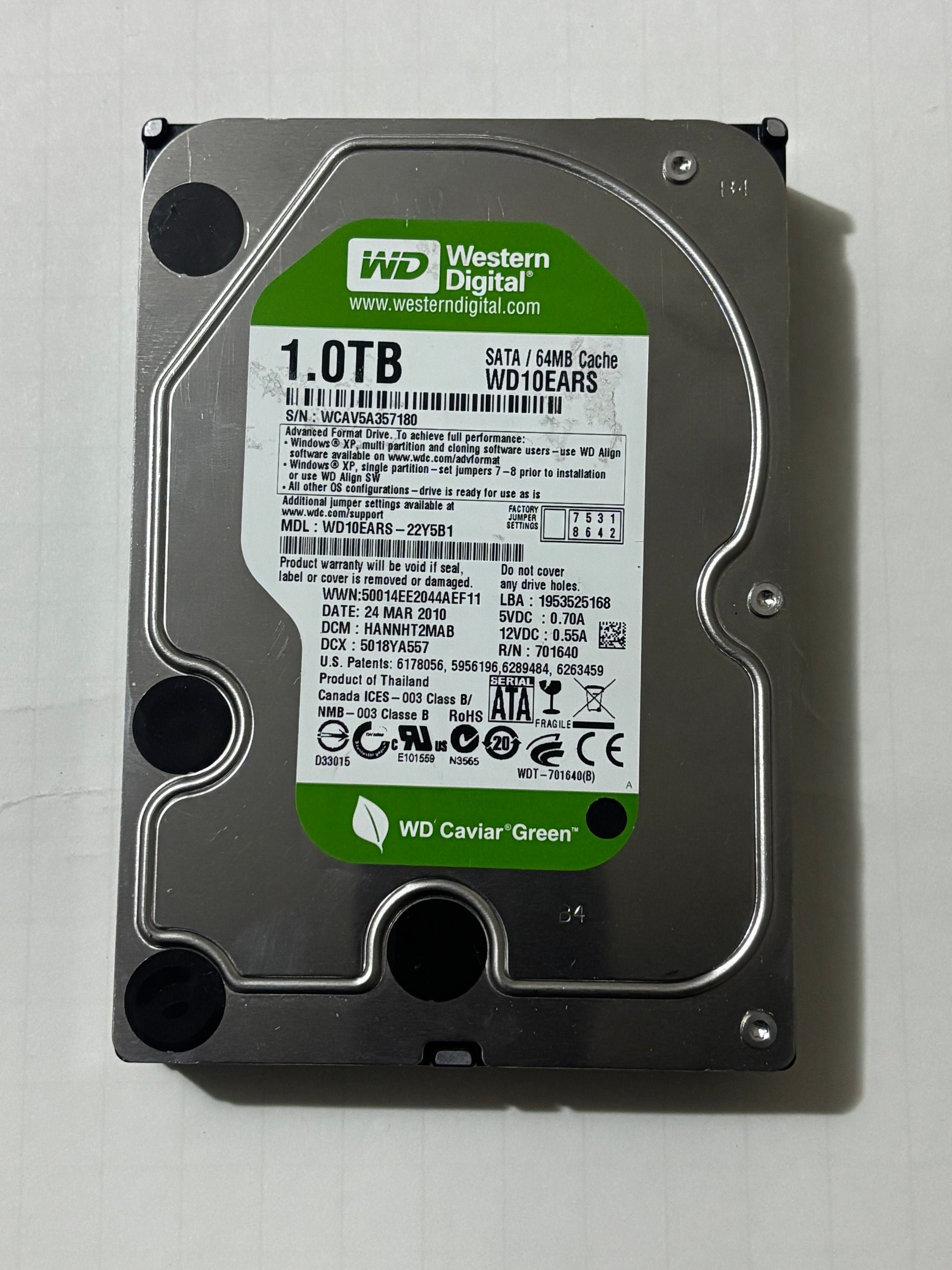 1TB WD Desktop SATA Hard Drive