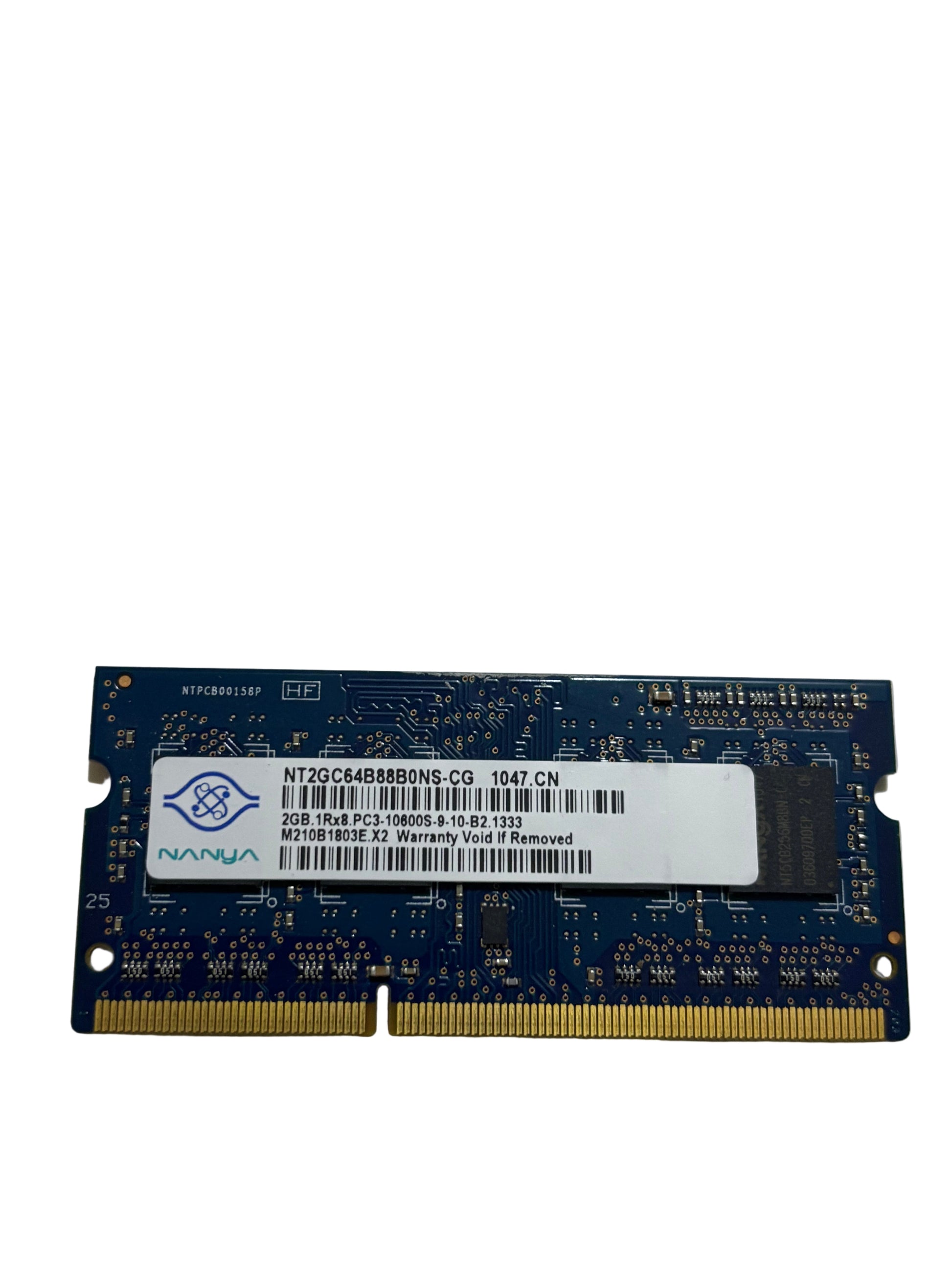 Nanya 2GB DDR3 SO-DIMM 1Rx8 PC3-10800S-9-10-B2.1333 laptop memory module NT2GC64B88B0NS-CG 1047.CN