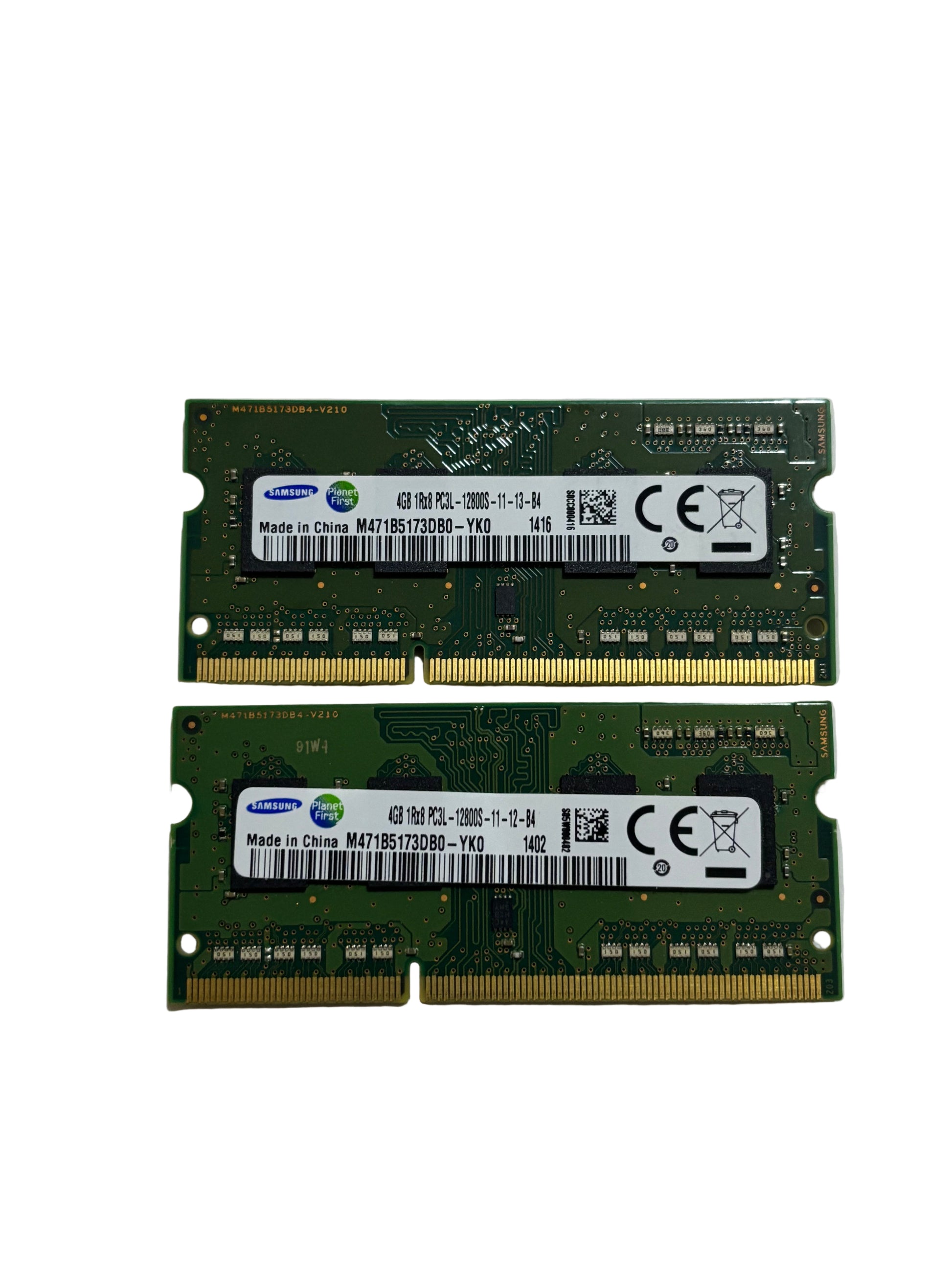 Samsung 8GB 2x4GB  DDR3L 1Rx8 PC3L-12800S-11-12-B4 Laptop memory modules M471B5173DB0-YK0 RAM