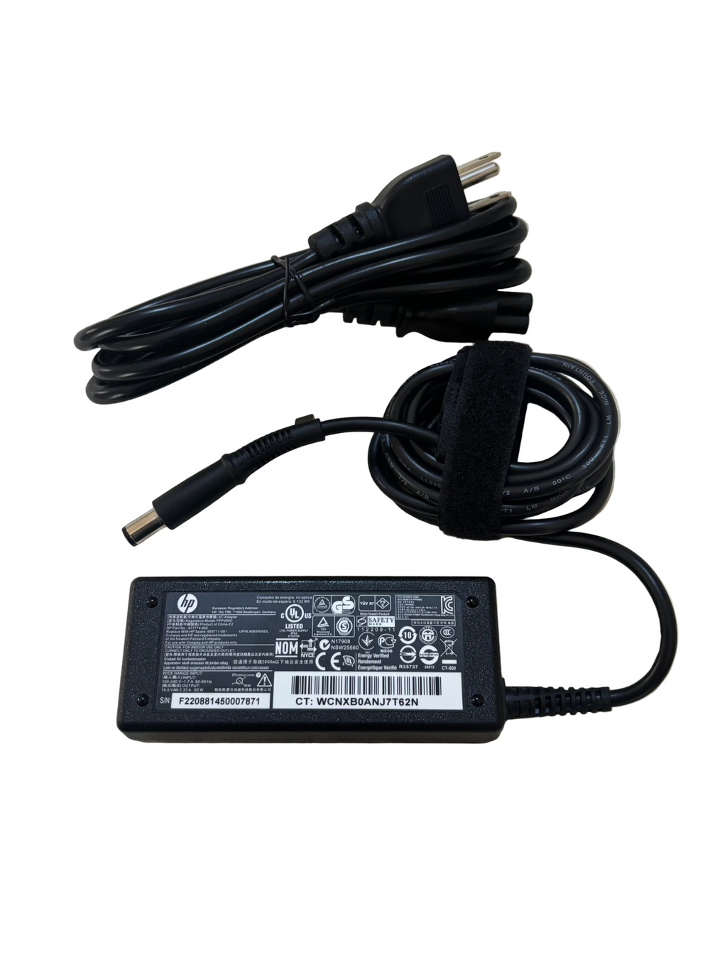 HP 65W Smart AC Power,Adapter,PPP009C,Genuine HP Laptop Charger,677774-002,19.5V 3.33A 65W