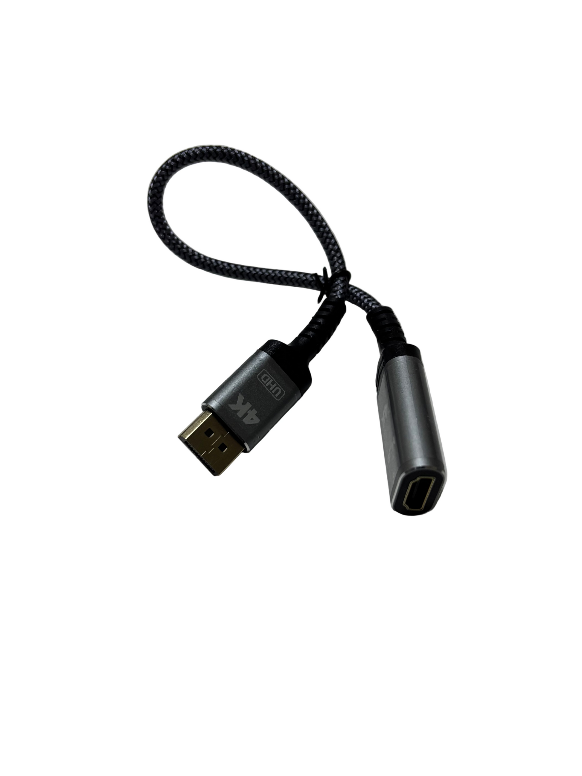 DisplayPort Extension Cable 1ft - 4K Braided Male to Female Adapter