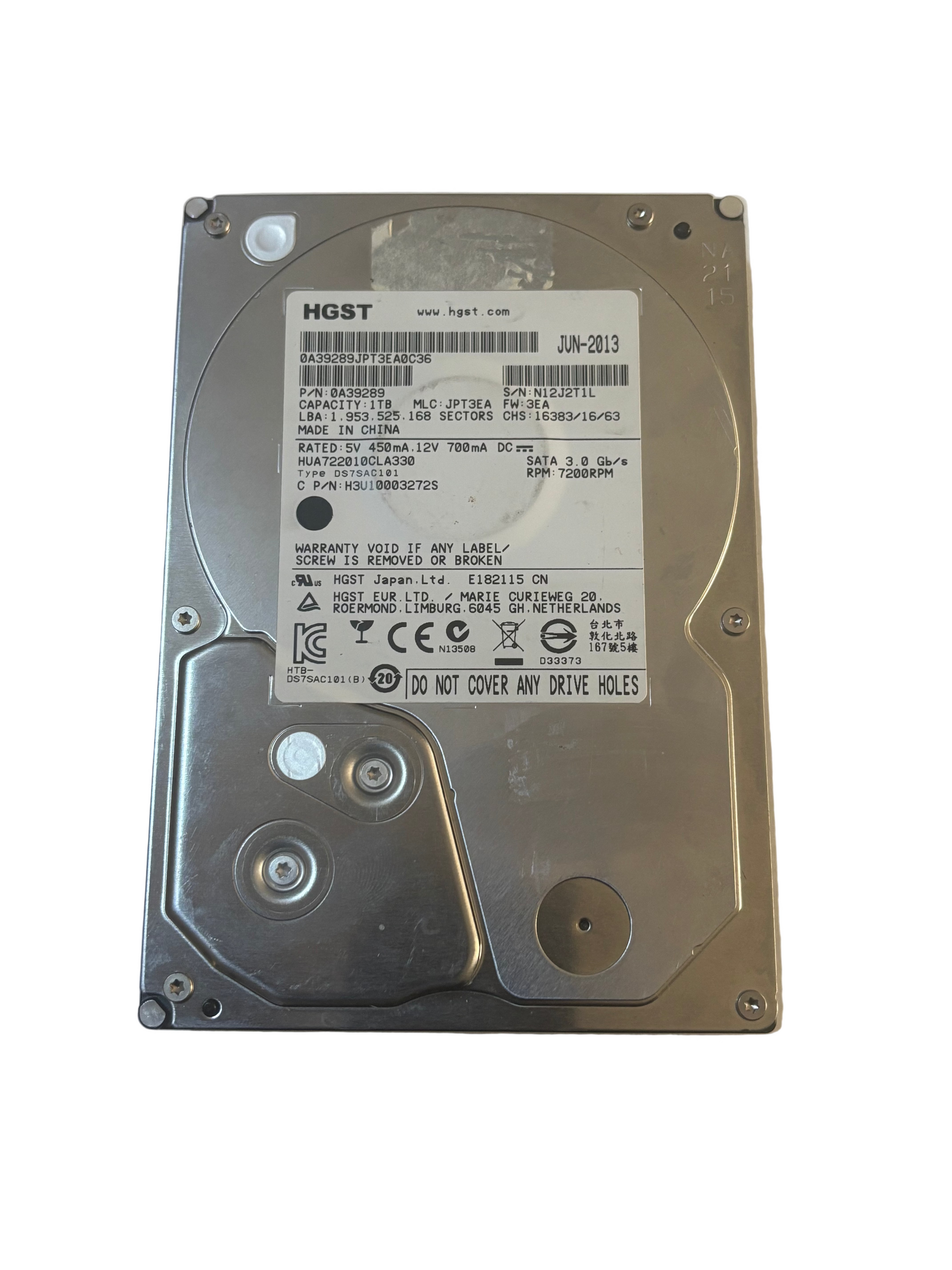 1TB 3.5-inch Desktop Hard Drive SATA Hitachi HUA722010CLA330 HDD