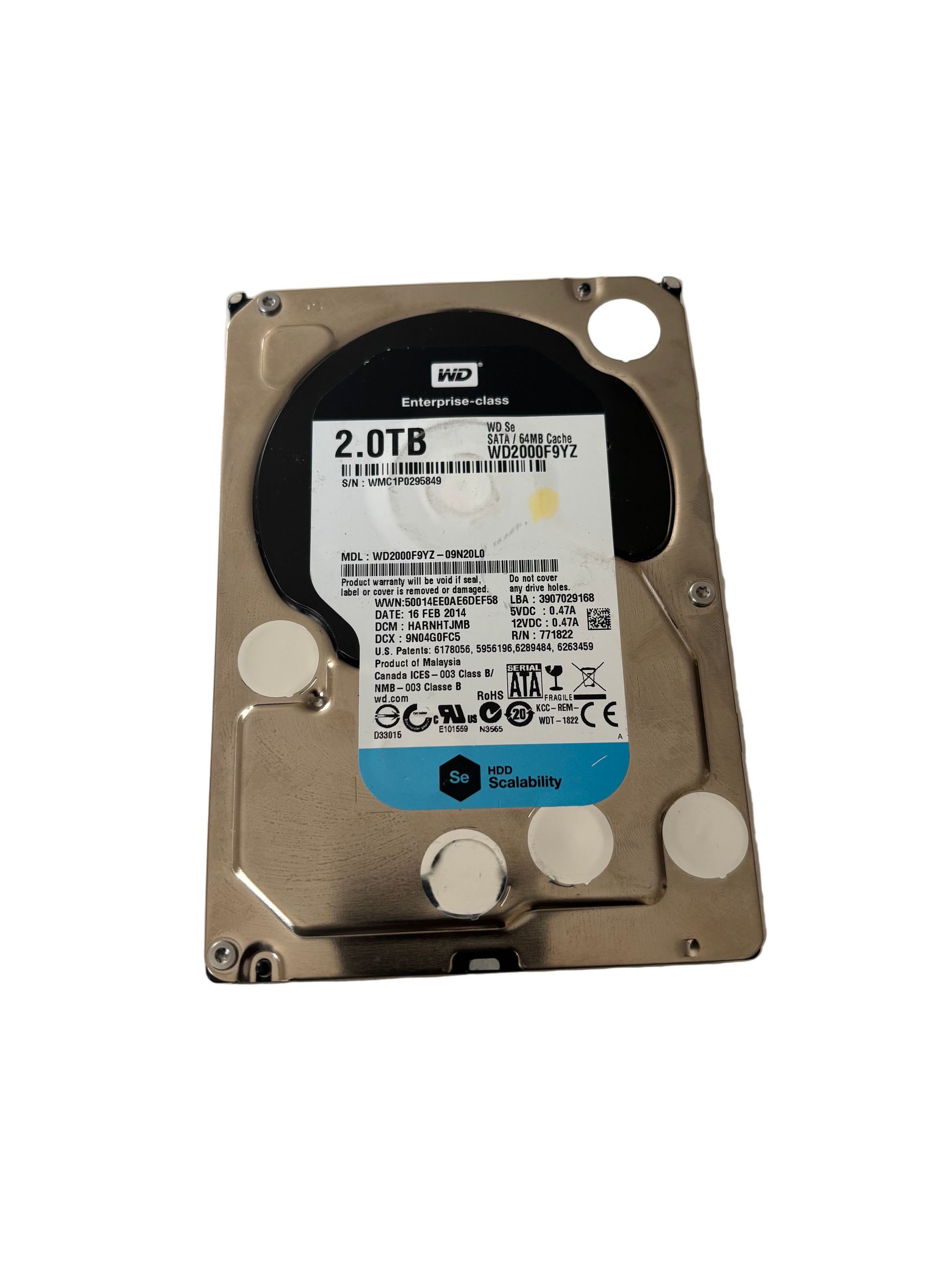 Western Digital Desktop Hard Disk Drive WD2000F9YZ 2.0 TB SATA 6 Gb/s 3.5