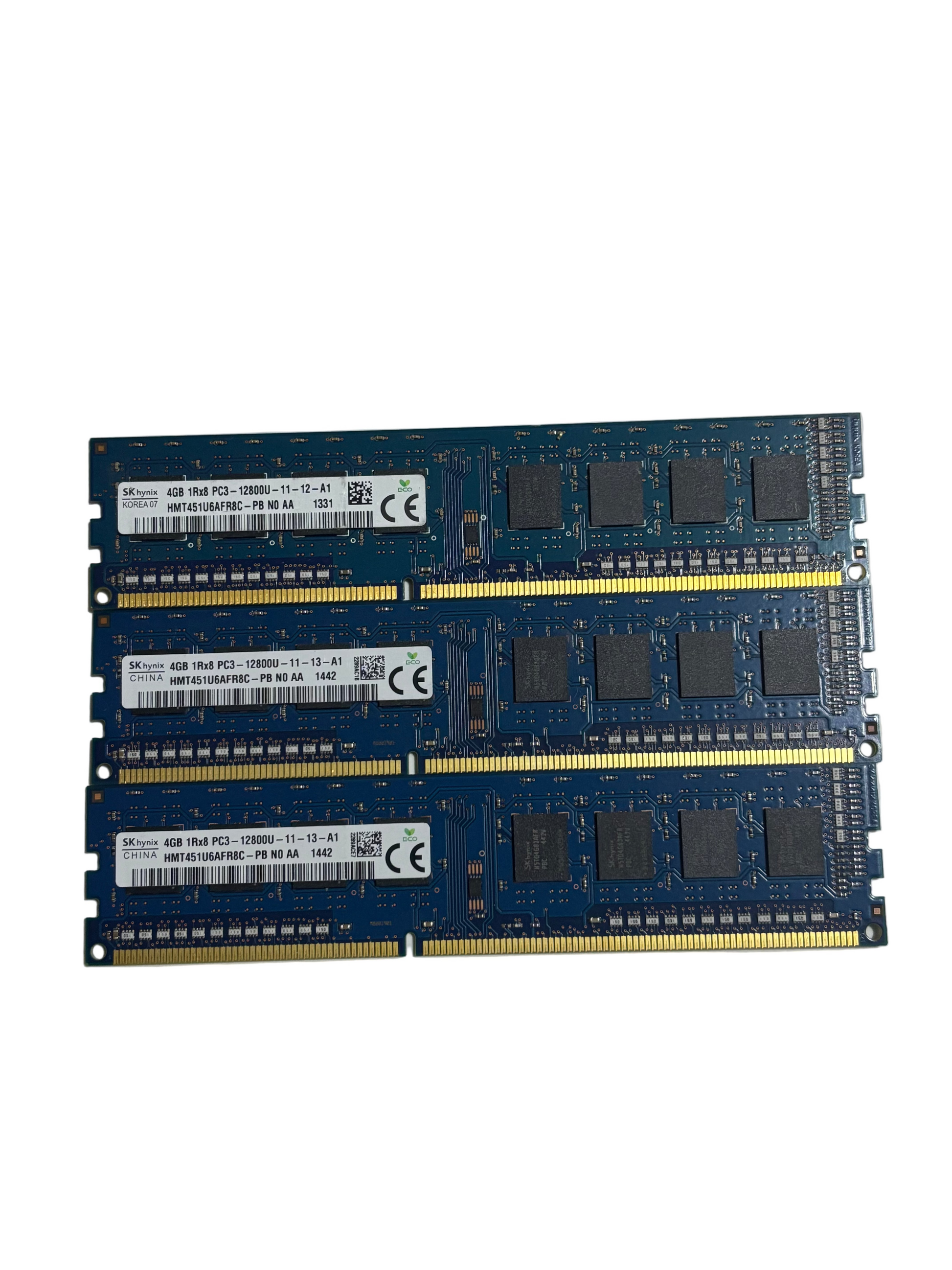 12GB 3X4GB SK hynix 1Rx8 PC3-12800U-11-13-A1 HMT451U6AFR8C-PB DDR3 desktop RAM