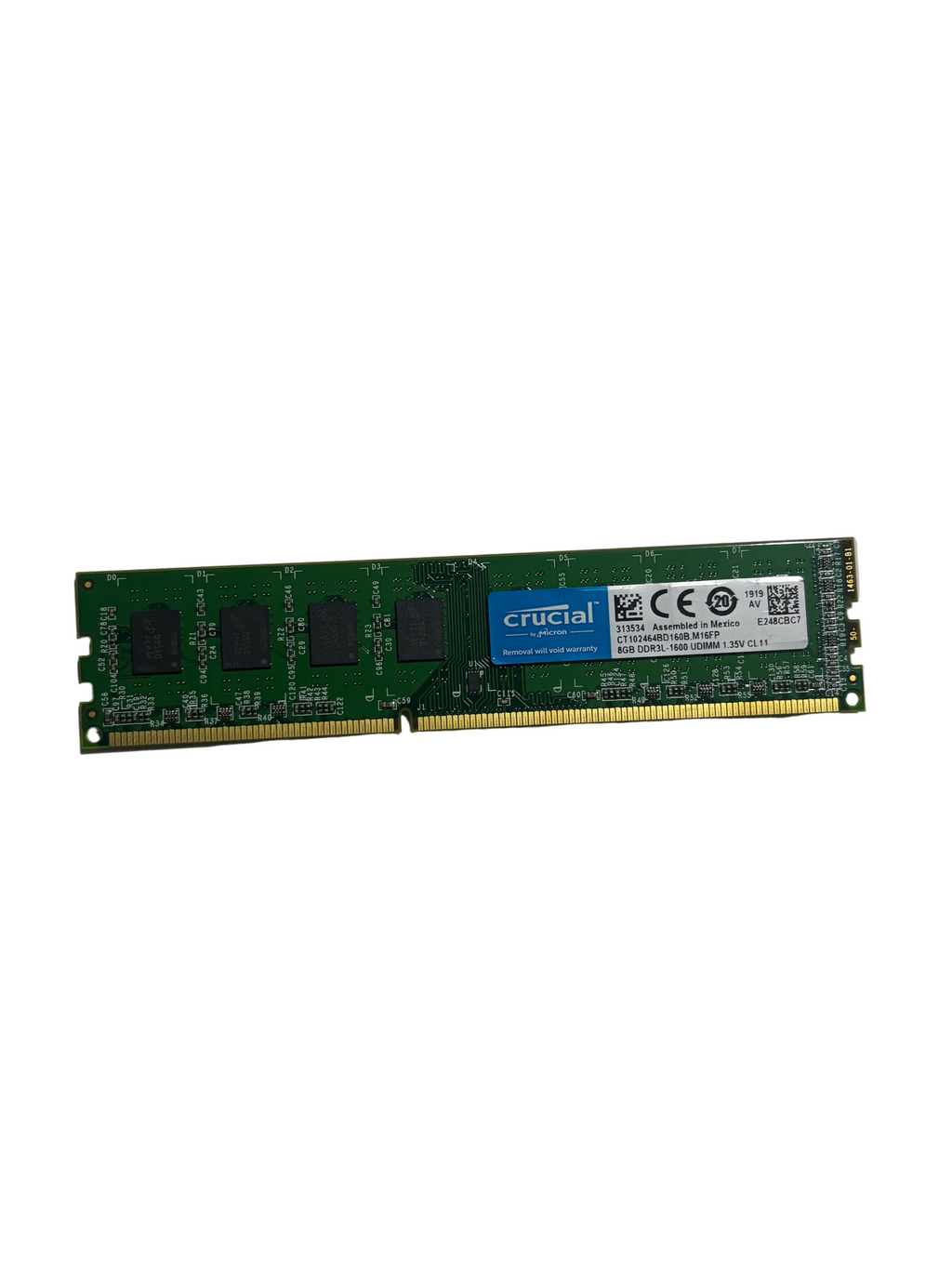 Crucial 8GB DDR3L-1600 UDIMM desktop memory module (2Rx8) 
CT102464BD160B.M16FP