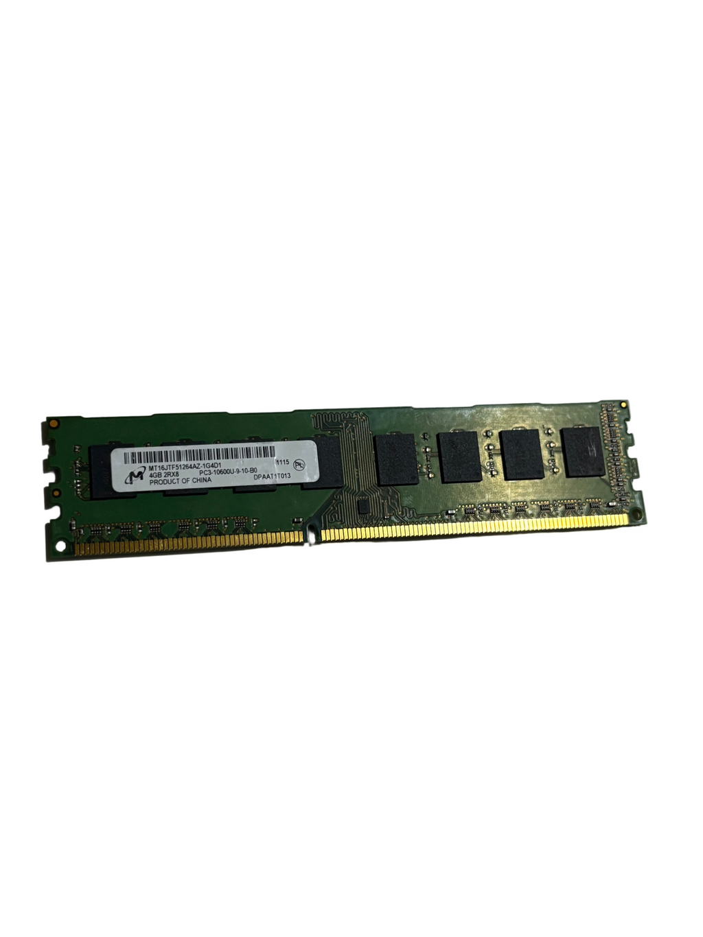 MT16JTF51264AZ-1G4D1
4GB RAM 2RX8 DDR3 Desktop Memory 
PC3-10600U-9-10-B0
1115
DPAAT1T013