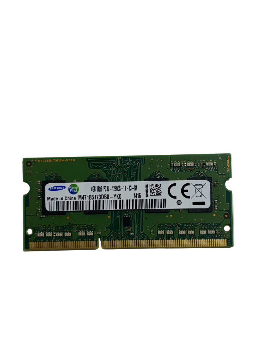 Samsung 4GB DDR3L SODIMM 1Rx8 PC3L-12800S Dell/Hp laptop memory module RAM) M471B5173DBO-YKO