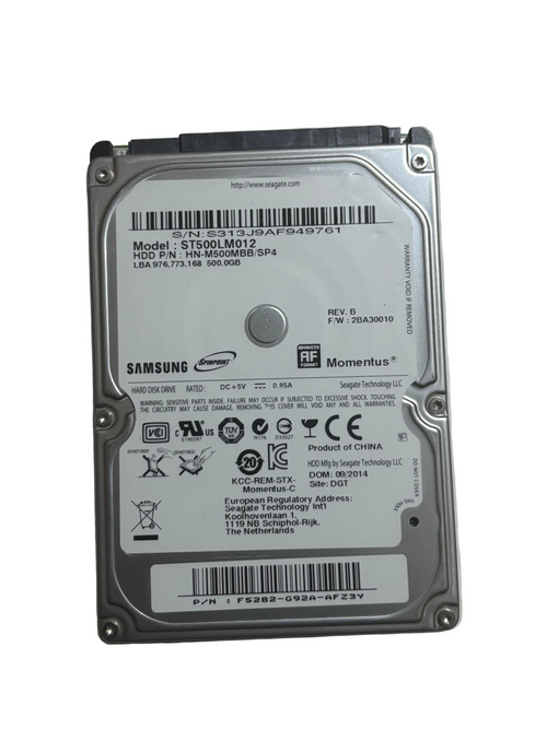 Seagate Momentus 500GB 2.5-inch” 9.5mm Laptops Hard drive HDD ST500LM012 LBA 976,773.168 )SATA 3.0 Gb/s
