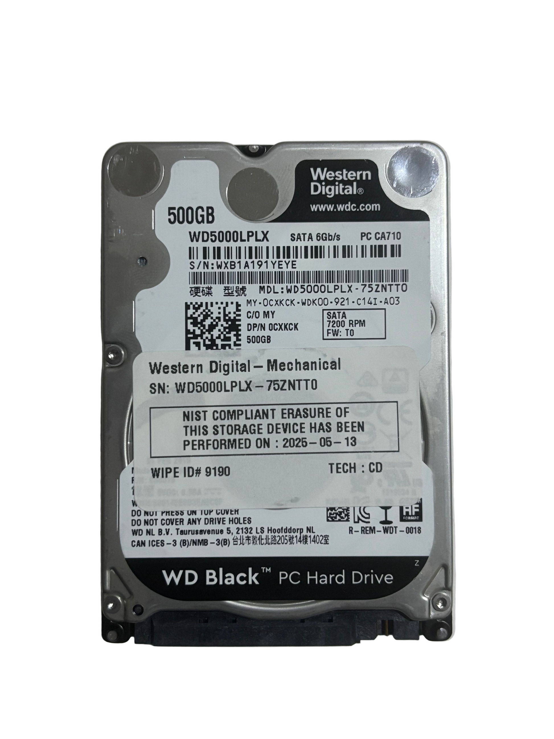 500GB Western Digital 2.5-inch” 7mm Laptop Hard Drive WD5000LPLX SATA 6 Gb/s HDD