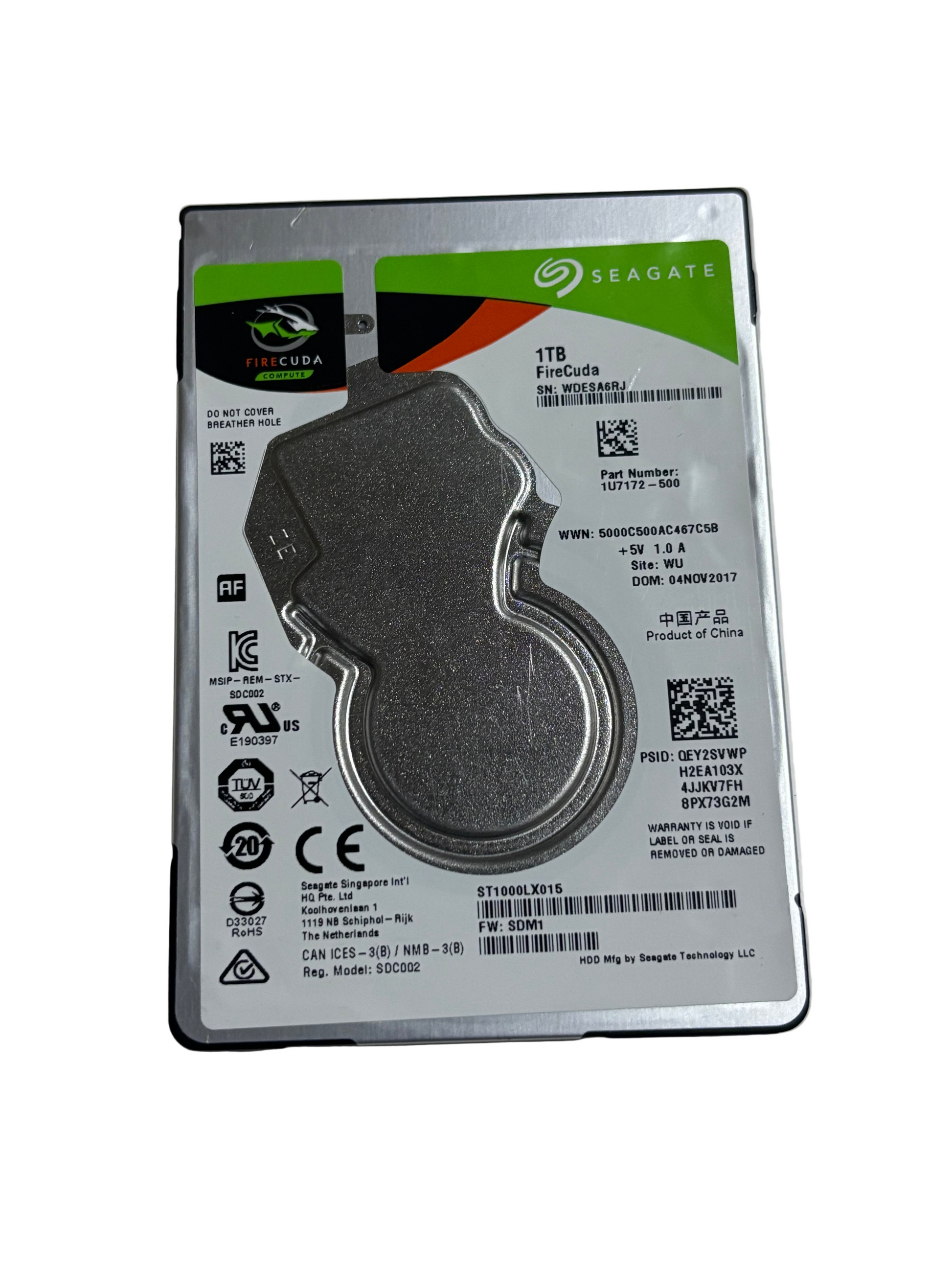 Seagate FireCuda 1TB SSHD 2.5-inch” 7mm ST1000LX015 Laptop Hard Drive